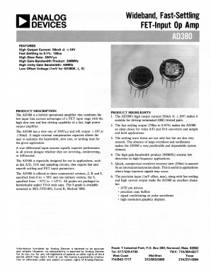AD380JH Datasheet PDF Analog Devices