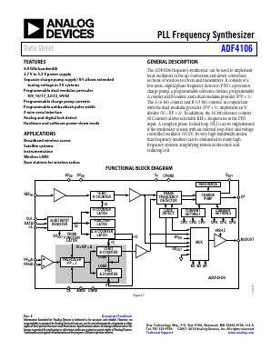 ADF4106BCPZ Datasheet PDF Analog Devices