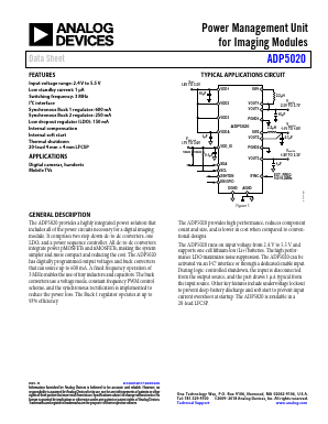 ADP5020 Datasheet PDF Analog Devices