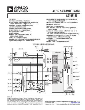 AD1981BLJSTZ-REEL Datasheet PDF Analog Devices