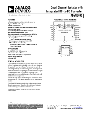 ADUM5400 Datasheet PDF Analog Devices