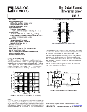 AD815 Datasheet PDF Analog Devices