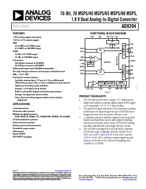 AD9204 Datasheet PDF Analog Devices