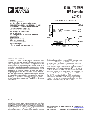 AD9731BR-REEL Datasheet PDF Analog Devices