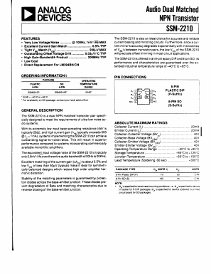 SSM2210P Datasheet PDF Analog Devices