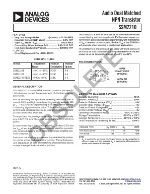 SSM2210S Datasheet PDF Analog Devices