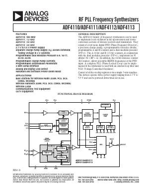 ADF4111BRU Datasheet PDF Analog Devices