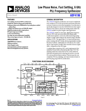 EV-ADF4196SD1Z Datasheet PDF Analog Devices
