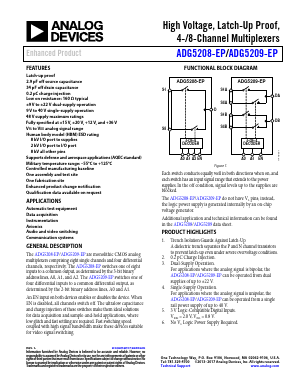 ADG5208SRU-EP-RL7 Datasheet PDF Analog Devices