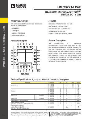 HMC322LP4E Datasheet PDF Analog Devices