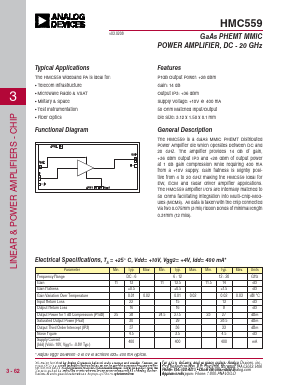 HMC559 Datasheet PDF Analog Devices