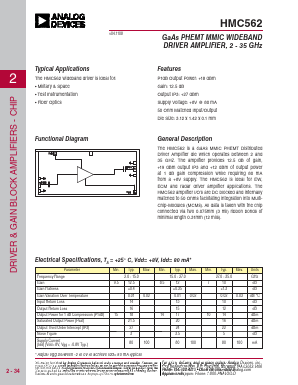 HMC562 Datasheet PDF Analog Devices