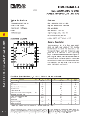 HMC863ALC4 Datasheet PDF Analog Devices