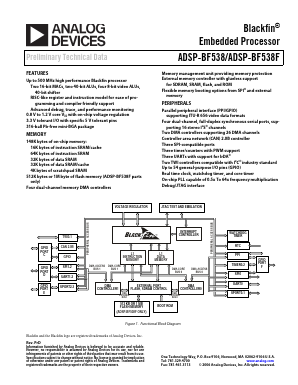 ADSP-BF538BBCZ-4F8 Datasheet PDF Analog Devices