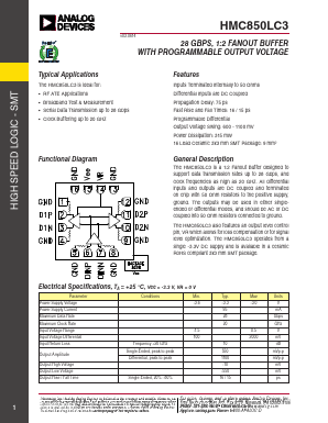 HMC850LC3 Datasheet PDF Analog Devices