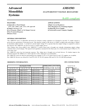 AMS1503CM-33 Datasheet PDF Advanced Monolithic Systems Inc