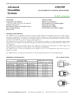 AMS1505CD-3.5 Datasheet PDF Advanced Monolithic Systems Inc