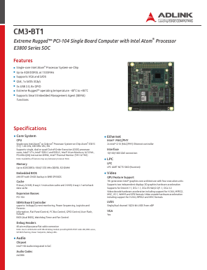 CM3-BT1 Datasheet PDF Adlink Technology Inc.