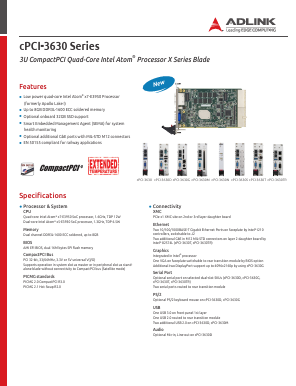 CPCI-3630M Datasheet PDF Adlink Technology Inc.