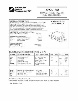 1214-300 Datasheet PDF Advanced Power Technology