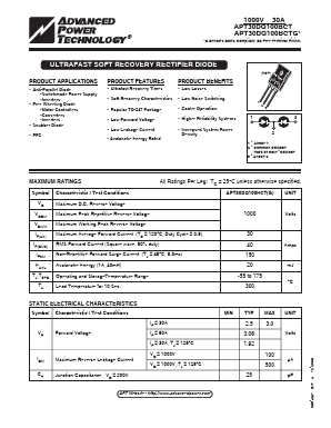 APT30DQ100BCTG Datasheet PDF Advanced Power Technology