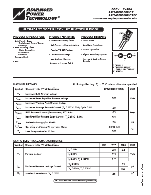 APT40DQ60BCT Datasheet PDF Advanced Power Technology