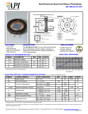SD380-23-21-051 Datasheet PDF Advanced Photonix, Inc.