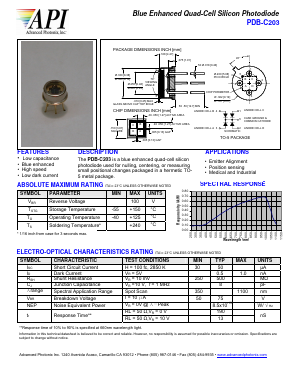 PDB-C203 Datasheet PDF Advanced Photonix, Inc.