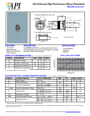 SD076-14-21-011 Datasheet PDF Advanced Photonix, Inc.