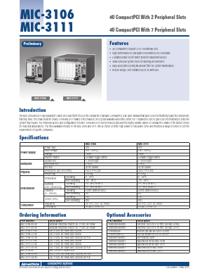 MIC-3111-H1-AE Datasheet PDF Advantech Co., Ltd.