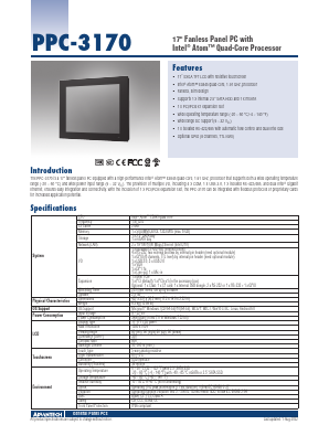 PPC-3170-RE4BU Datasheet PDF Advantech Co., Ltd.