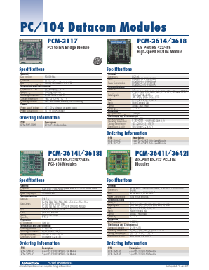 PCM-3620P-00A1E Datasheet PDF Advantech Co., Ltd.