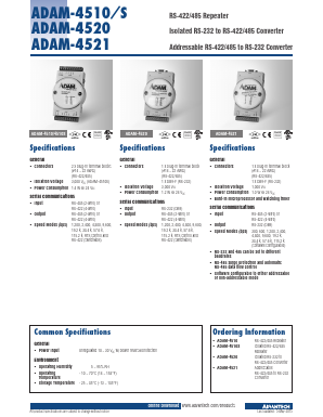 ADAM-4510/S Datasheet PDF Advantech Co., Ltd.