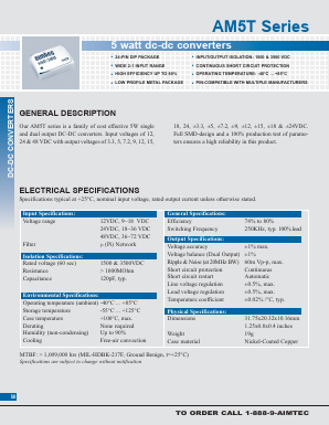 AM5T-2424D Datasheet PDF AIMTEC