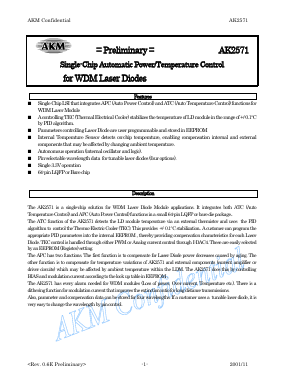 AK2571 Datasheet PDF  Asahi Kasei Microdevices