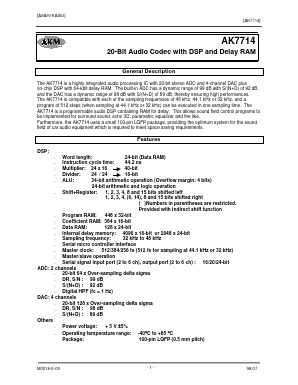 AK7714VT Datasheet PDF  Asahi Kasei Microdevices