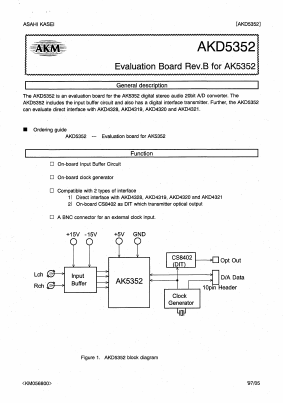 AK5352 Datasheet PDF  Asahi Kasei Microdevices