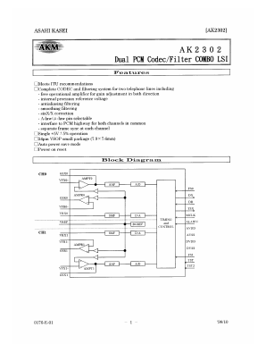 AK2302 Datasheet PDF  Asahi Kasei Microdevices