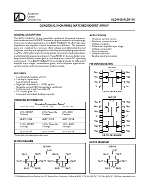 ALD1116PA Datasheet PDF Advanced Linear Devices