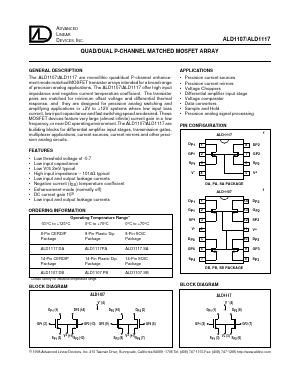 ALD1117SA Datasheet PDF Advanced Linear Devices