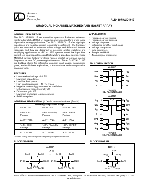 ALD1117 Datasheet PDF Advanced Linear Devices