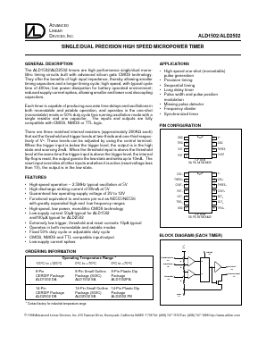 ALD1502DA Datasheet PDF Advanced Linear Devices
