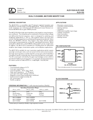 ALD1102SA Datasheet PDF Advanced Linear Devices