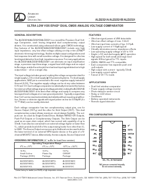ALD2321A Datasheet PDF Advanced Linear Devices