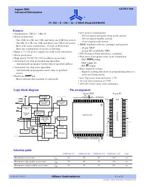 29LV160-70 Datasheet PDF Alliance Semiconductor