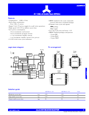 AS29F010-150PC Datasheet PDF Alliance Semiconductor
