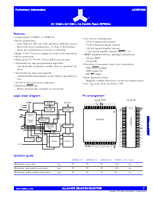 29F200-120 Datasheet PDF Alliance Semiconductor