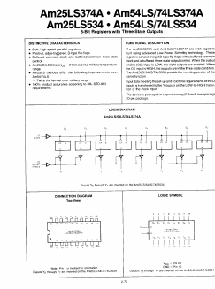 AM54LS374A Datasheet PDF Advanced Micro Devices