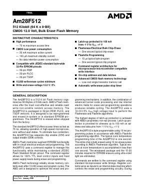 AM28F512 Datasheet PDF Advanced Micro Devices