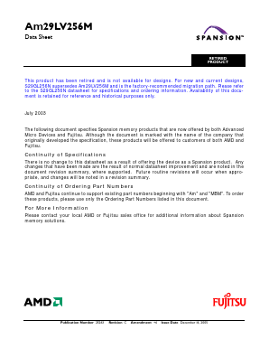 AM29LV256MH103F Datasheet PDF Advanced Micro Devices